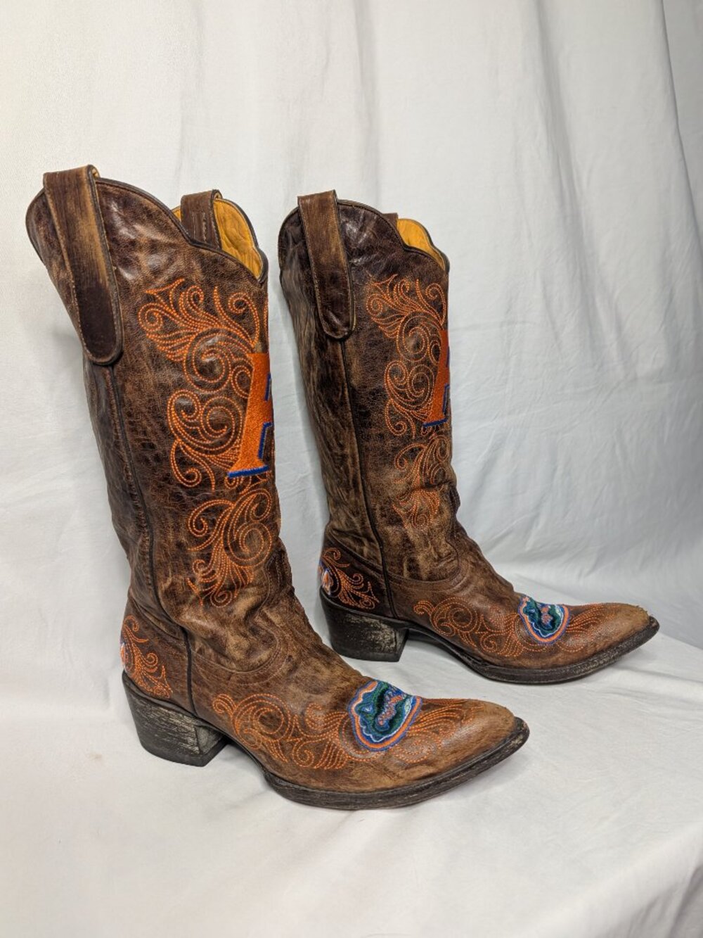 Gameday University of Florida Gators Leather Cowboy Boots Womens 7 UF - Picture 3 of 15